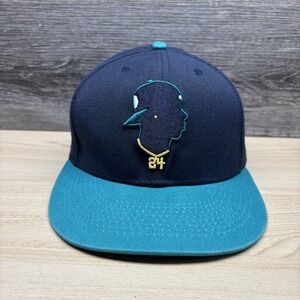Baseballism X KGJ Hat Cap Fitted Mens 7 Navy Teal Ken Griffey Jr 24 Logo
